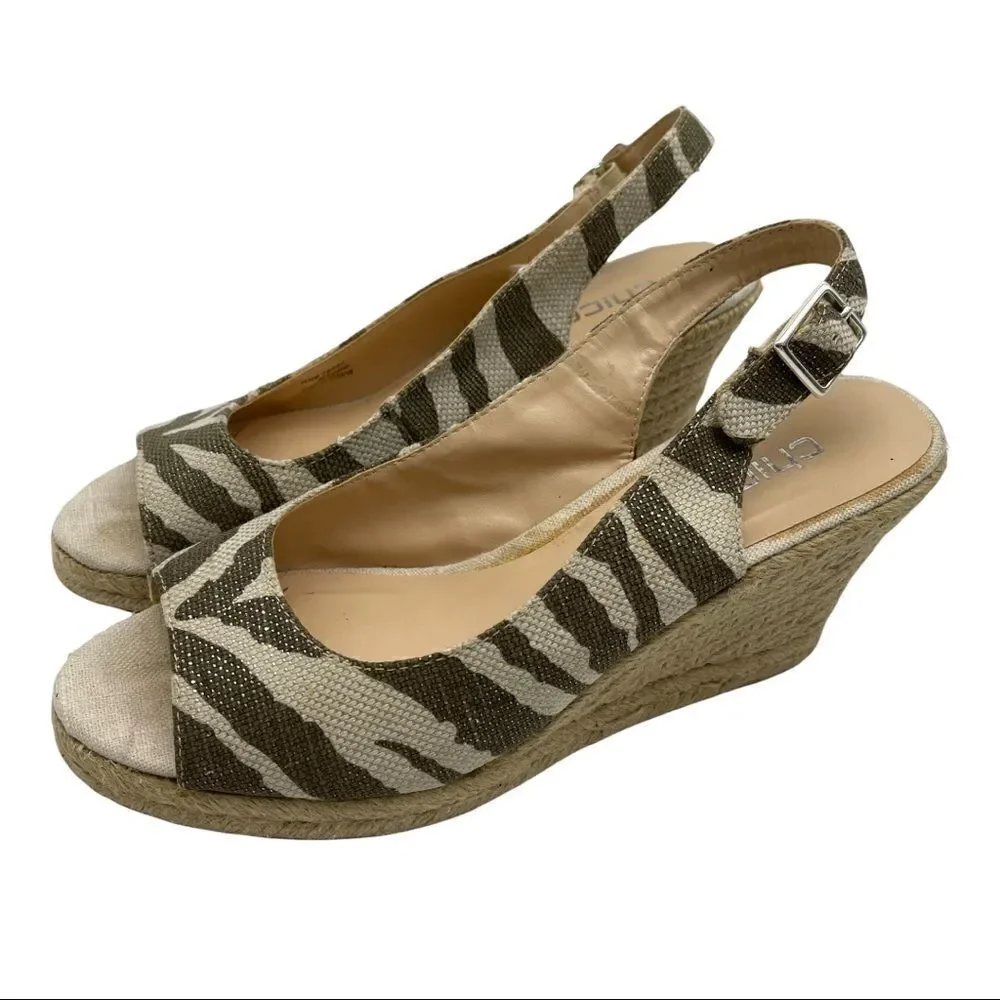 Chico’s Simone Zebra Espadrille Size 9